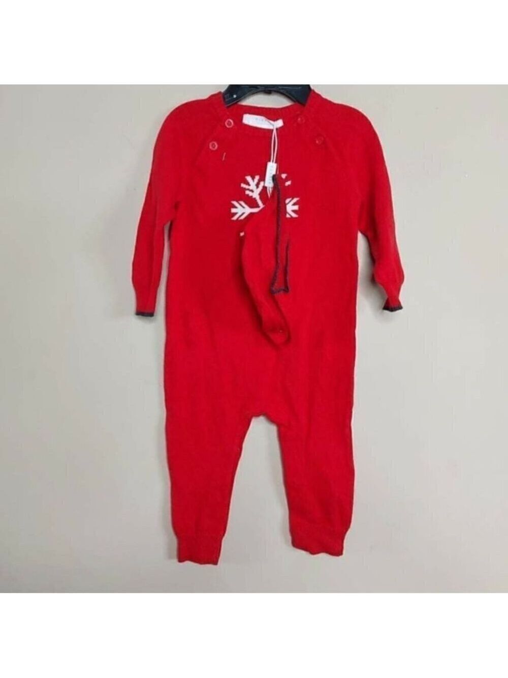 firsts By Petit Lem One Piece W/ Hat 3 mths Unisex Sleeper BNWOT Holiday Xmas